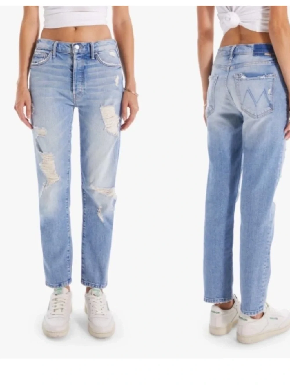 Mother Denim The Trickster Ankle Straight Leg Jean An Icy Confession Womens 27